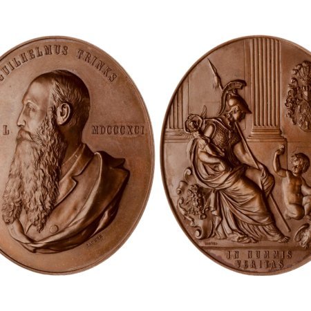 Austria Bohemia Prague Medal 1891 50th Birthday Of Wilhelm Trinks